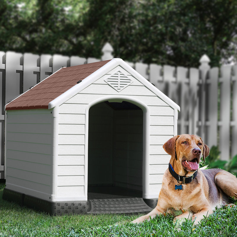 Niche pour chien en plastique Aunyae, Brun, 37.4" H x 35" W x 38.9" D