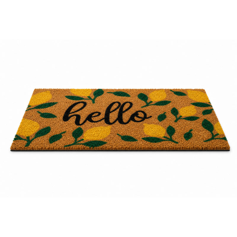 Tapis décoratif décoratif pour porte en fibre de coco Welcome - 18 po x 30 po