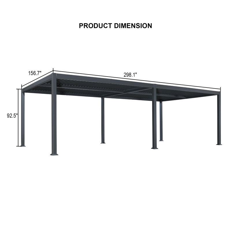 24.8 Ft. W X 13 Ft. D Aluminum Louvered Pergola