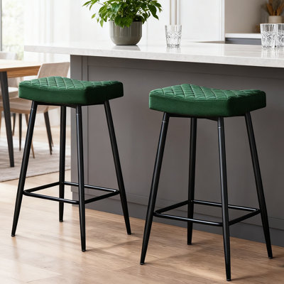 Kanisha 70cm Upholstered Velvet Counter Stool 