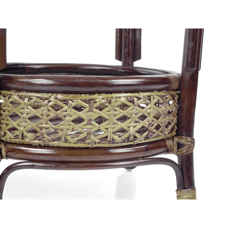 Pesmes Rattan Wicker Coffee Table, Dark Brown