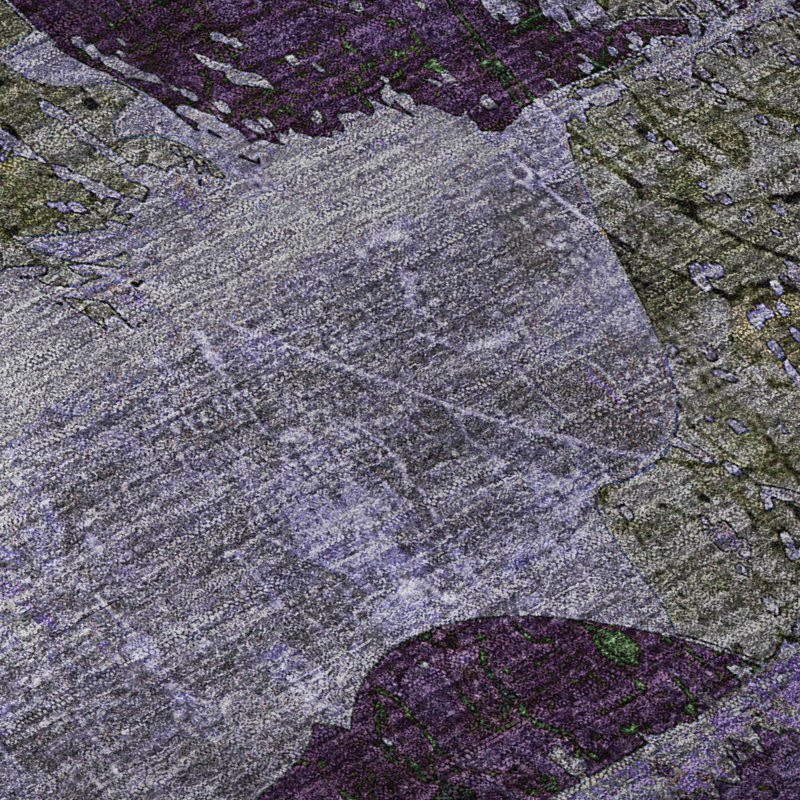 Tapis mauve Premium lavable à la machine Cerrito AMF555, Rectangle 10 pi x 14 pi