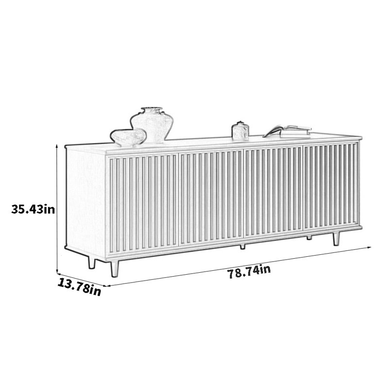 Multi-Functional Furniture Sideboard, 35.43" H x 78.74" W x 13.78" D