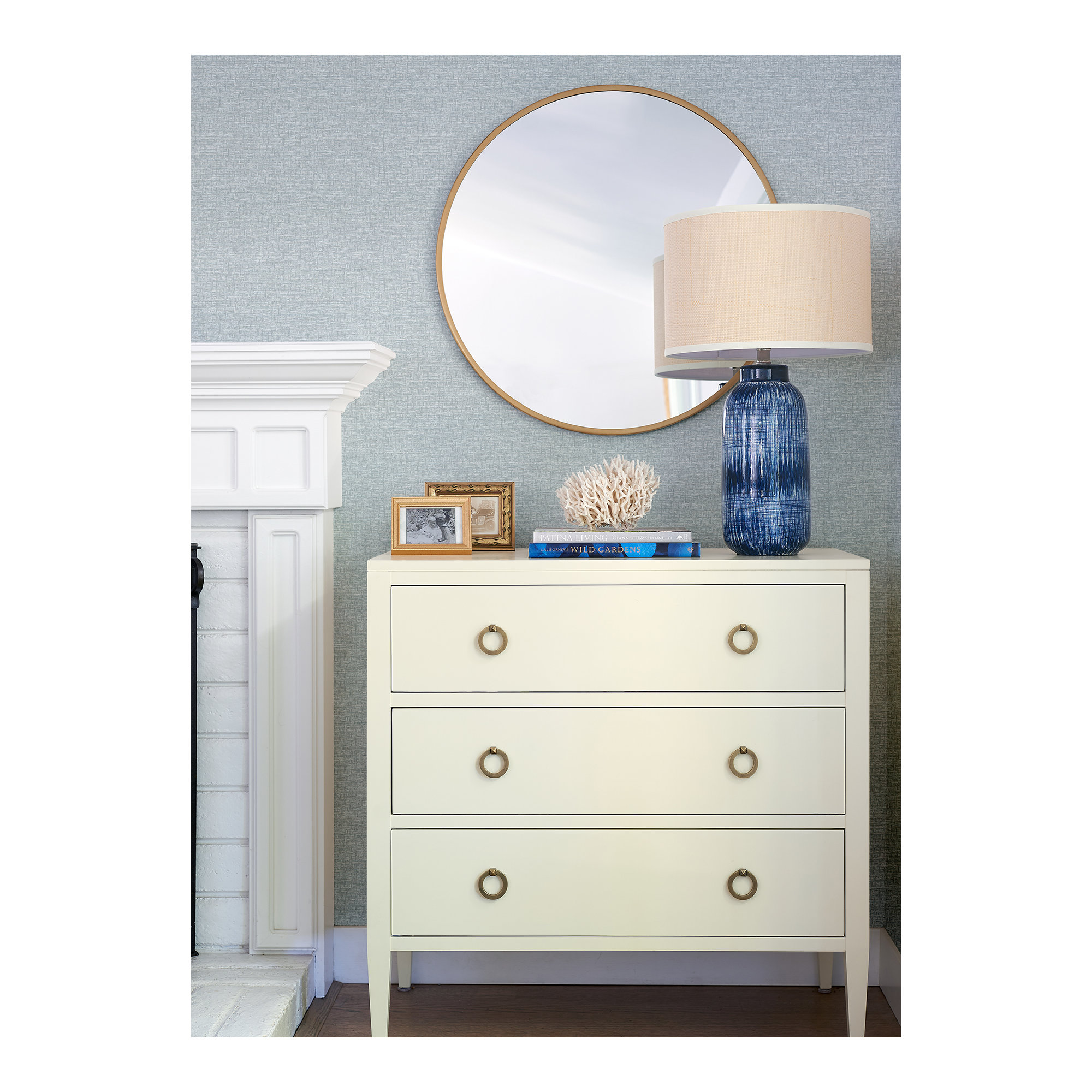 Dorine Unpasted Wallpaper, Light Blue