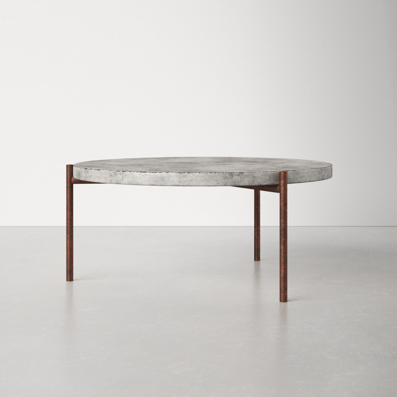 Ebbe 3 Legs Coffee Table, Dark Gray/Rusty