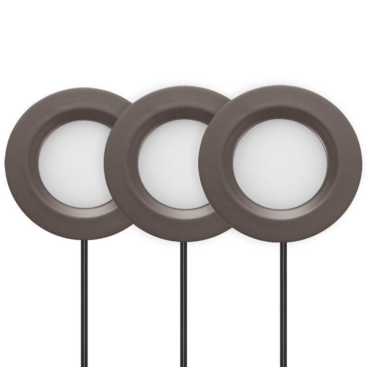 Inlight 2.75" Wide 3000K Dimmable LED Puck Lights Kit, Plug-in Installation