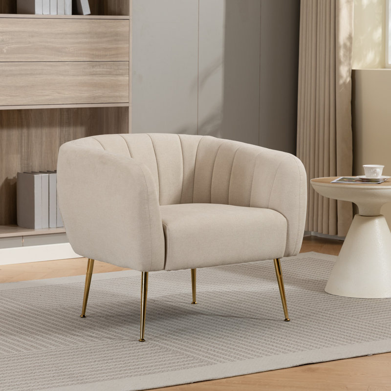 Upholstered Armchair, Beige
