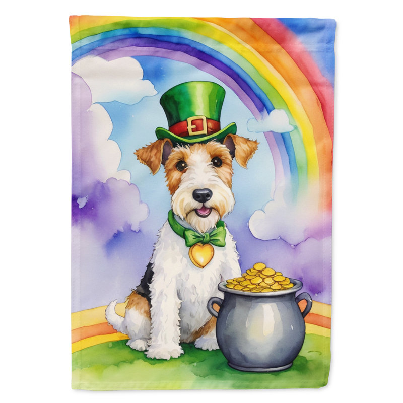 Drapeau de jardin Fox Terrier St Patrick's Day