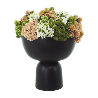 Sedum and Lucky Berry Arrangement in Pedestal Vase