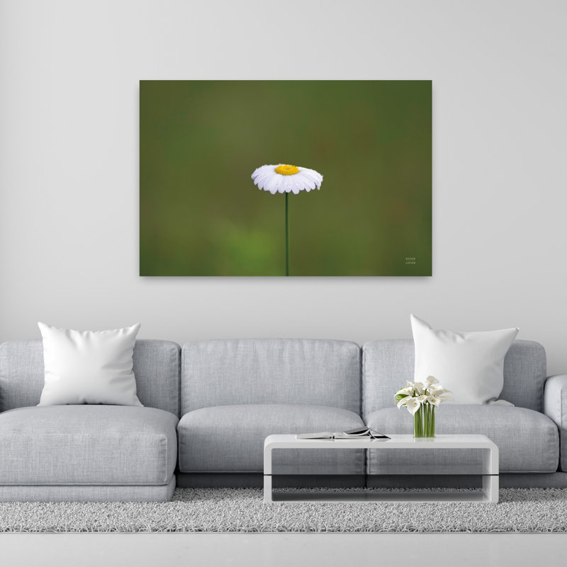 Art contemporain, paysage de marguerite abstraite, H 40 po x l 60 po