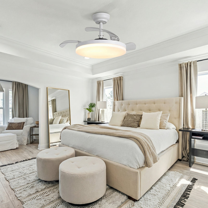 Ceiling Fan with LED Lights, 107cm Wide