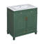 Meuble-lavabo de 30 po avec lavabo en céramique, armoire de rangement en bois massif avec portes à fermeture douce, style rétro, vert-118003430