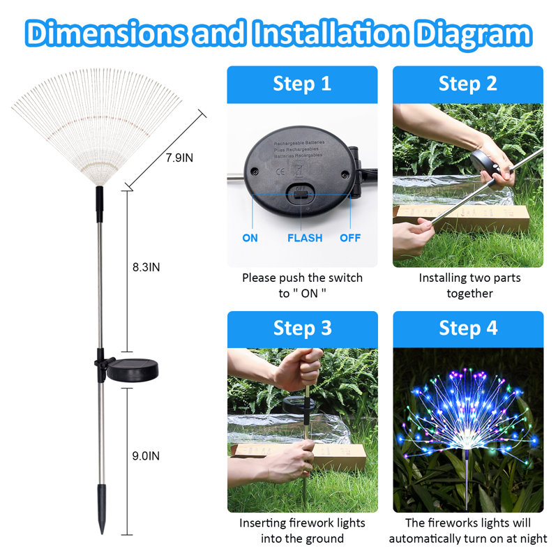 Solar Powered Integrated LED Pathway Light Pack, Multi Color