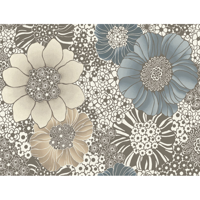 Papier peint adhésif Anemones, Noir