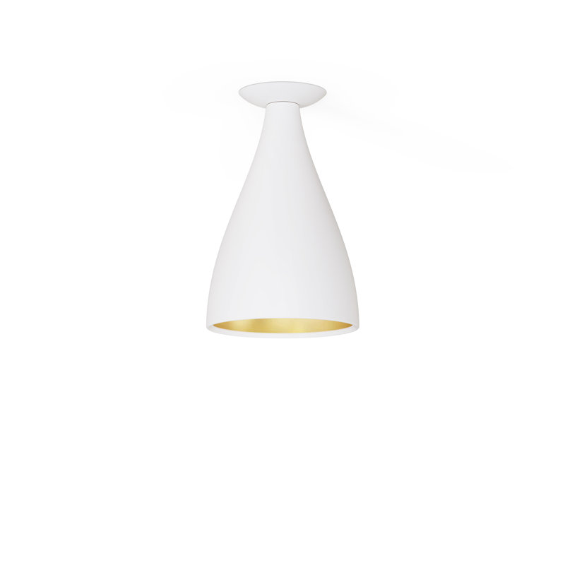 Lampe simple encastrée Swell (extérieur blanc, intérieur laiton), Blanc; laiton
