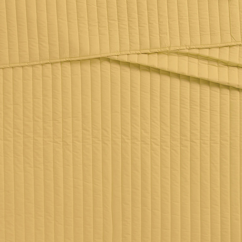 Cotton Standard Quilt, Full / Queen Quilt + 2 Standard Shams, Mustard Yellow