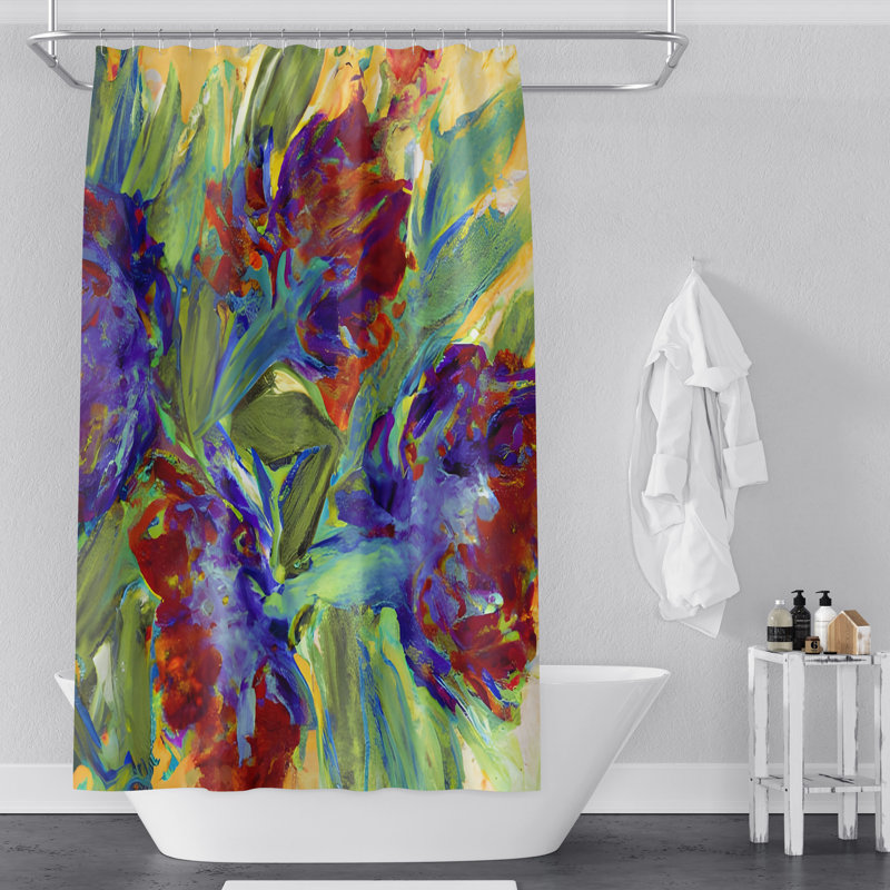 Astromeritis Floral Shower Curtain, 72" H x 70" W