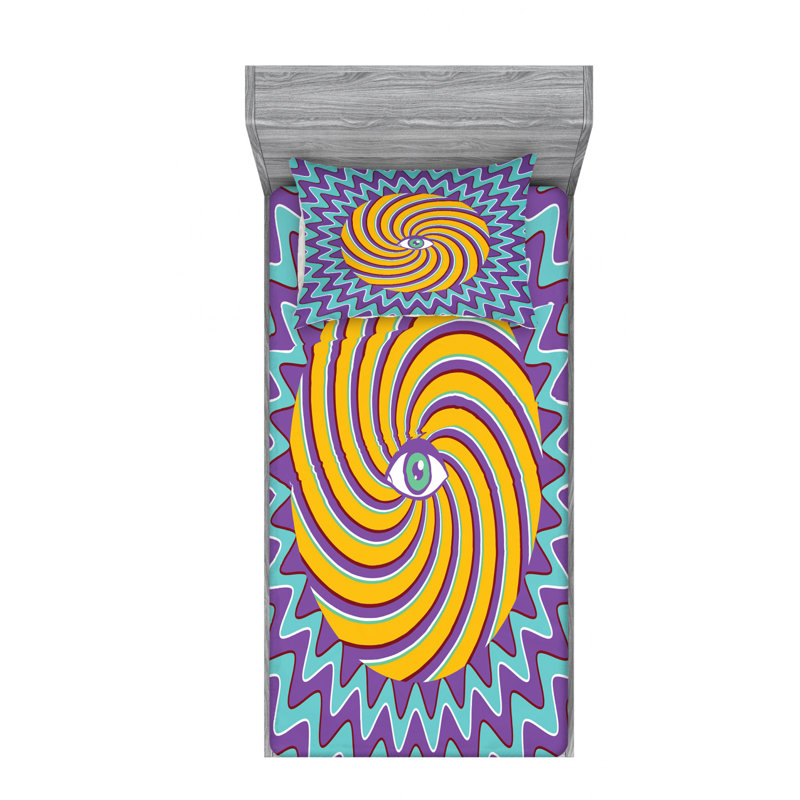 Microfiber Geometric Sheet Set, Twin, Pattern 1