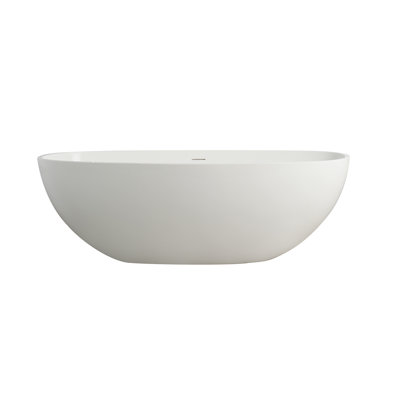 65.16'' x 29.72'' Freestanding Soaking Solid Surface Bathtub