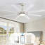 Ventilateur de plafond moderne de 66 pouces avec lumière à DEL à intensité variable, 8 pales ABS, moteur à courant continu réversible à télécommande pour le bureau à domicile-1196294550