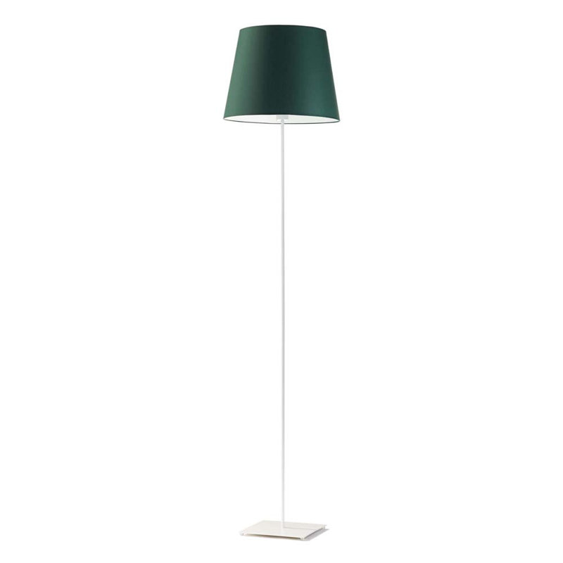 Asauni 162.5cm Traditional Floor Lamp, White, Bottle Green