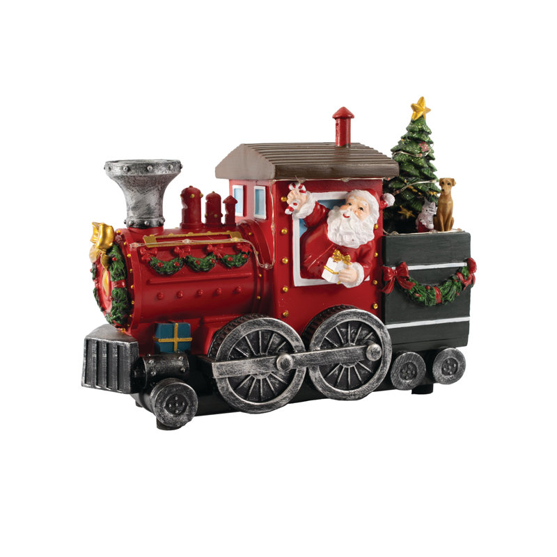 Accessoire de village de Noël - Père Noël dans le train