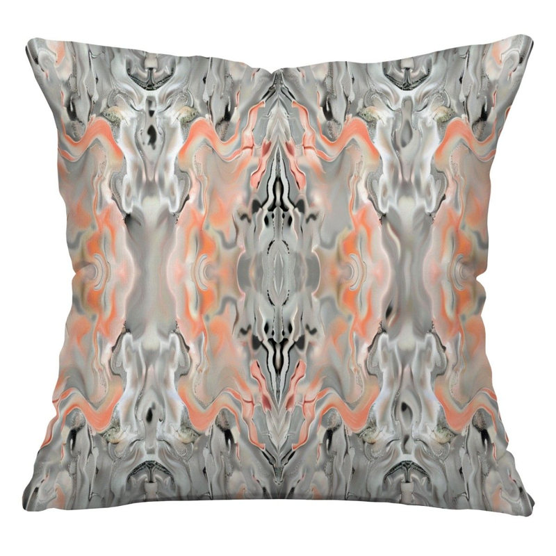  Abstract Reflections Cool   Reversible Throw Pillow, 20"H x 20"W