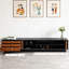 Meuble télé rétro en bois massif noir-2138238447