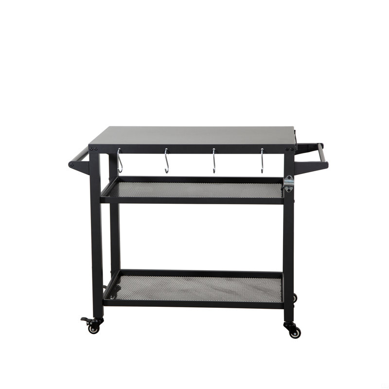3-Shelf Outdoor Grill Table, Grill Cart Outdoor With Wheels, Pizza Oven Table And Food Prep Table, Blackstone Table With Propane Tank Hook, Grill Stand For Blackstone Griddle For Outside BBQ