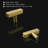 5 Pack Gold Cabinet Knobs Brushed Gold Drawer Knobs T Brass Cabinet Pulls for Kitchen Cupboard & Drawer Hardware