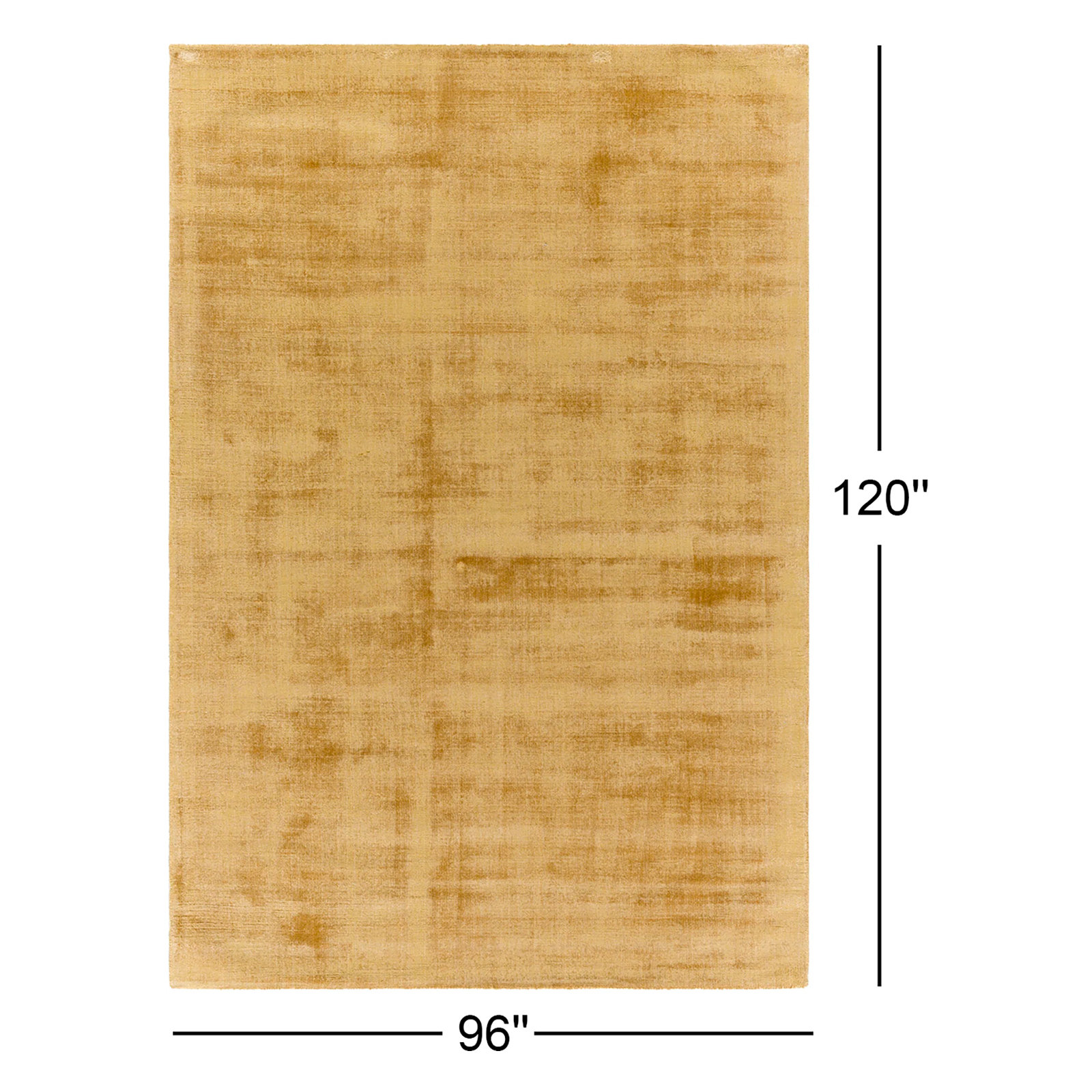 Fennel Hand Loomed Viscose Yellow Rug, Rectangle 8' x 10'