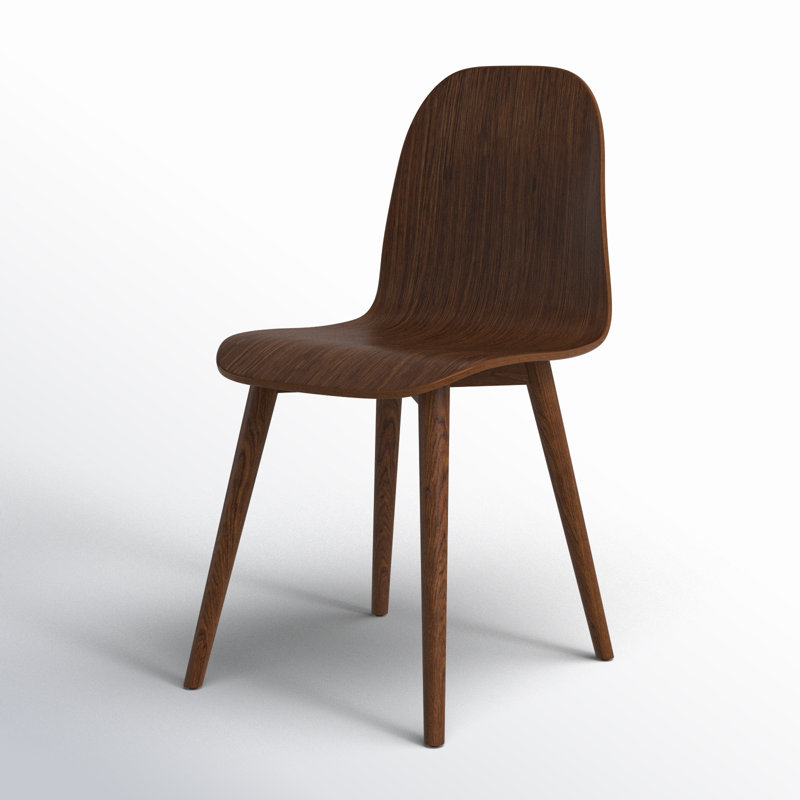 Brown Bent Wood Mid-Century Modern Dining Chair