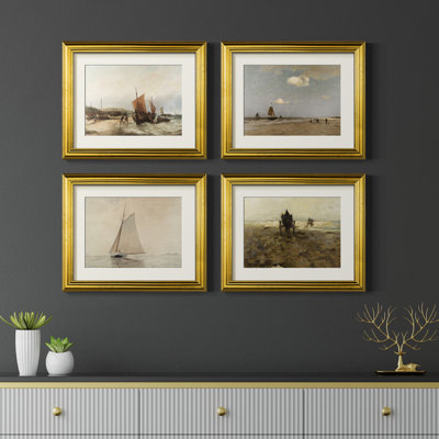 Vintage Nautical IX  -4 Piece Set of Framed Prints
