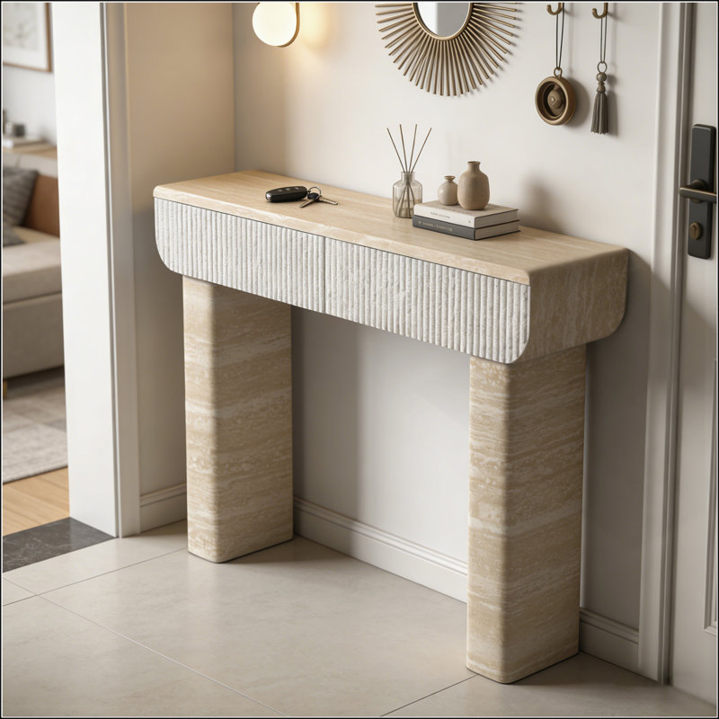 Table d'entrée moderne avec deux tiroirs cachés