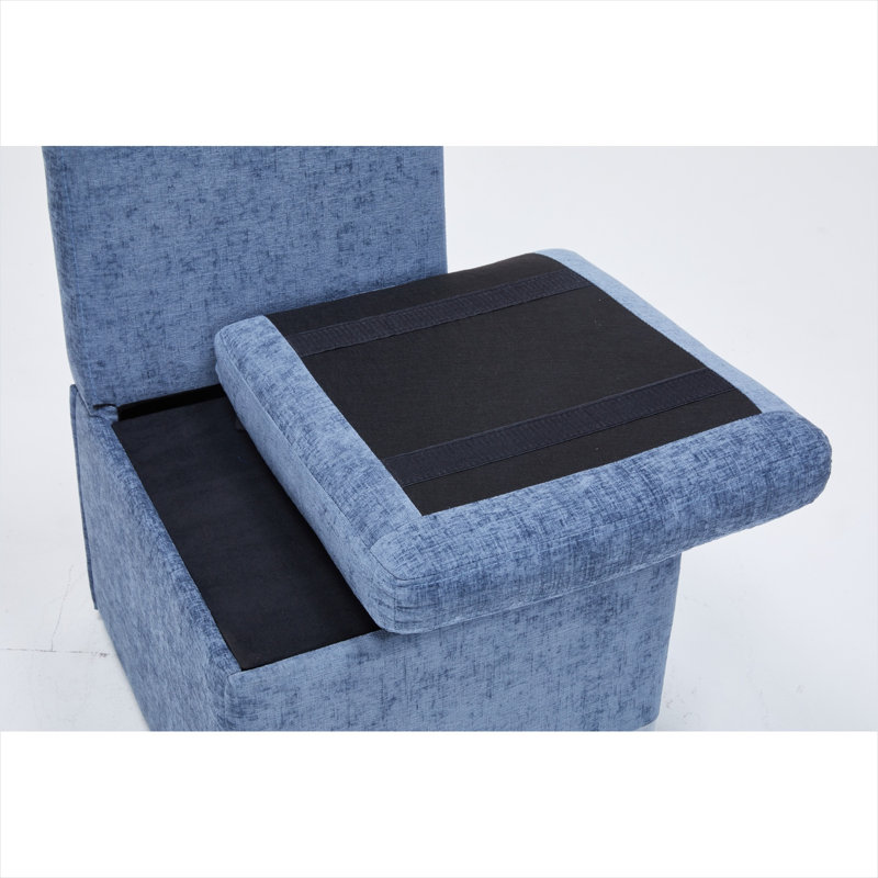 Ensemble de 2 chaises d'appoint de salle à manger avec accoudoirs et roulettes en lin bleu riche Rich L 25,6 po x l 19,3 po x H 36,2 po