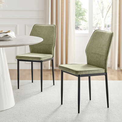 Rita Diamond Back Luxury Upholstered Fabric Dining Chairs - Mid Century Industrial Style