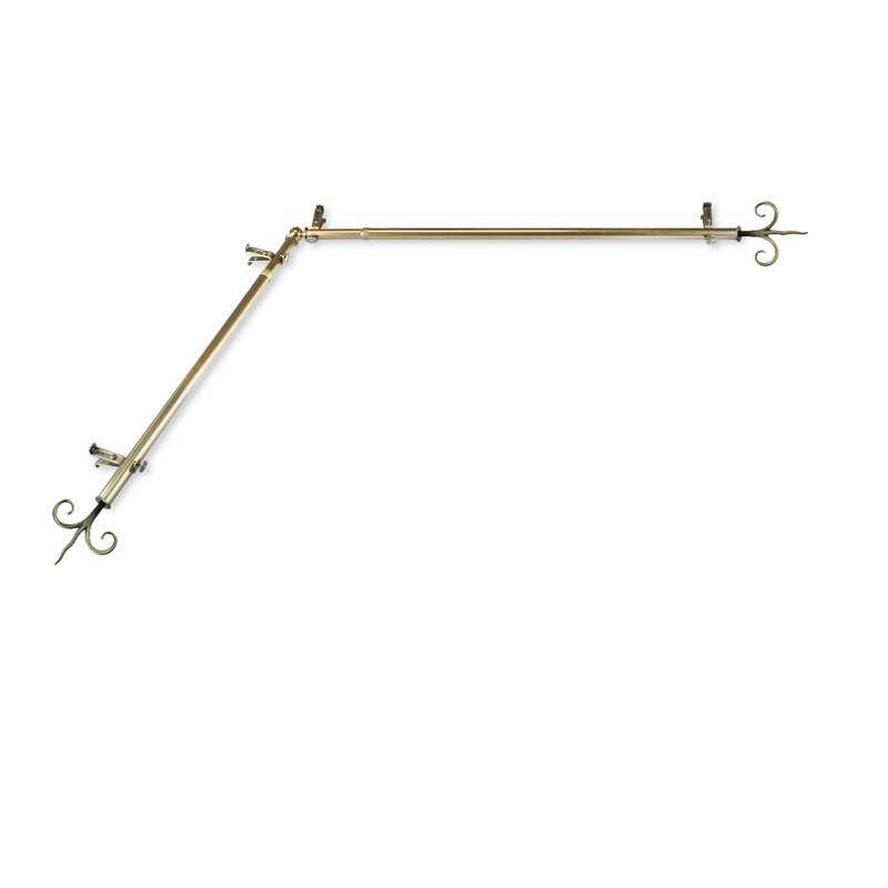 Tringle à rideaux simple Branum, Laiton antique, 28 po à 48 po
