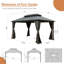 Abri de jardin avec filet - Cadre en aluminium 10 pi x 12 pi pour profiter des décors intimes pour terrasse et pelouse