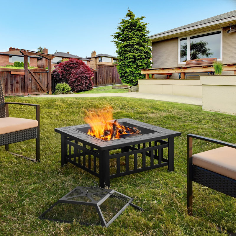 Tarvis Rectangle Steel Wood Burning Smokeless Fire Pit