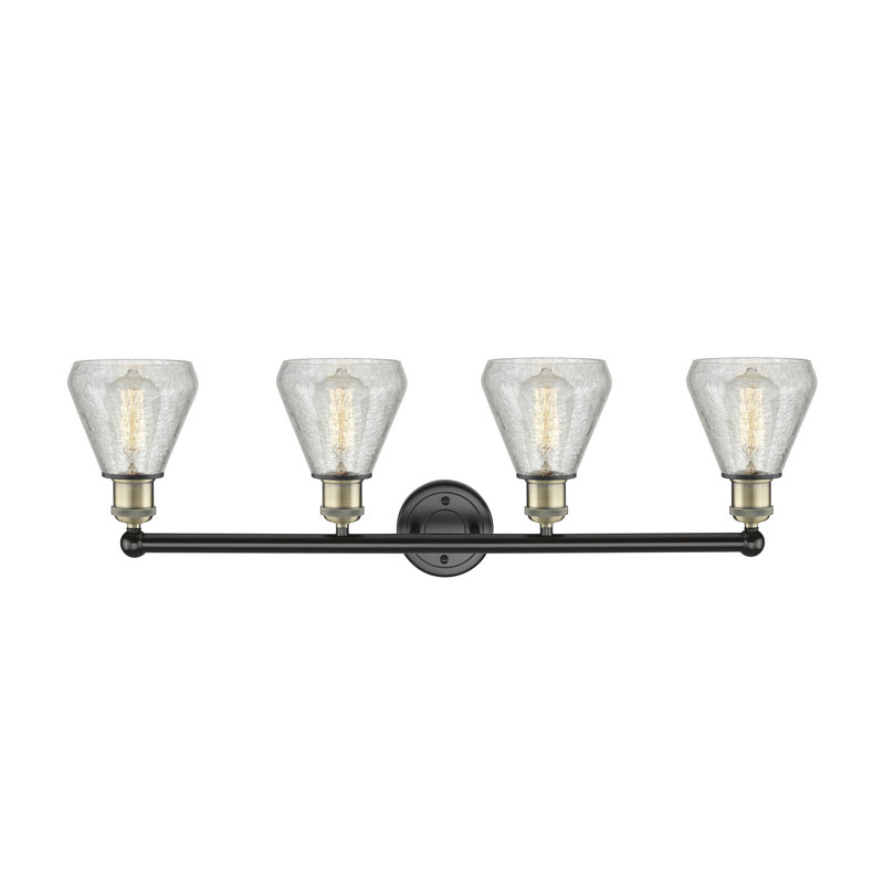 Éclairage pour meuble-lavabo 4 lumières Petronille, Laiton antique noir