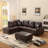 Faux Leather L-Shaped Sectional-1602358907-1602358906