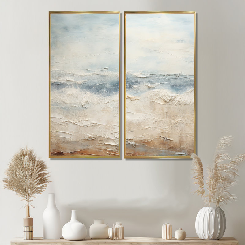 Rasch - impressions sur toile nautiques, H 40 po x l 40 po, Impression encadrée flottante, Doré