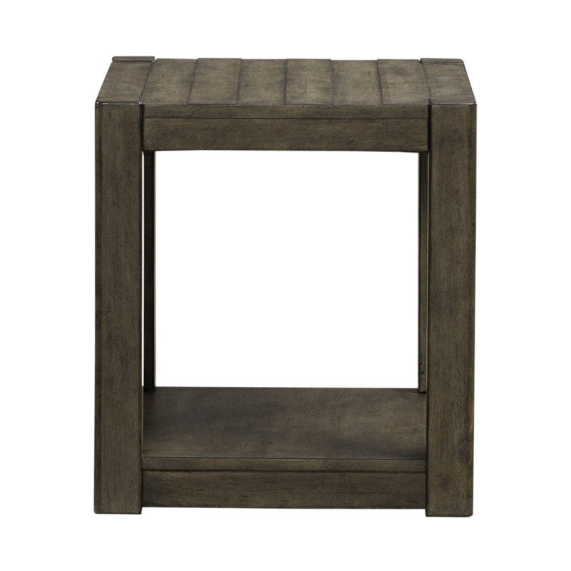 Table de bout carrée Arnaline avec tablette de plancher
