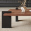 Table basse carrée en bois massif noyer