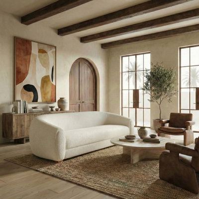 Hampston 89.8" Round Arm Sofa
