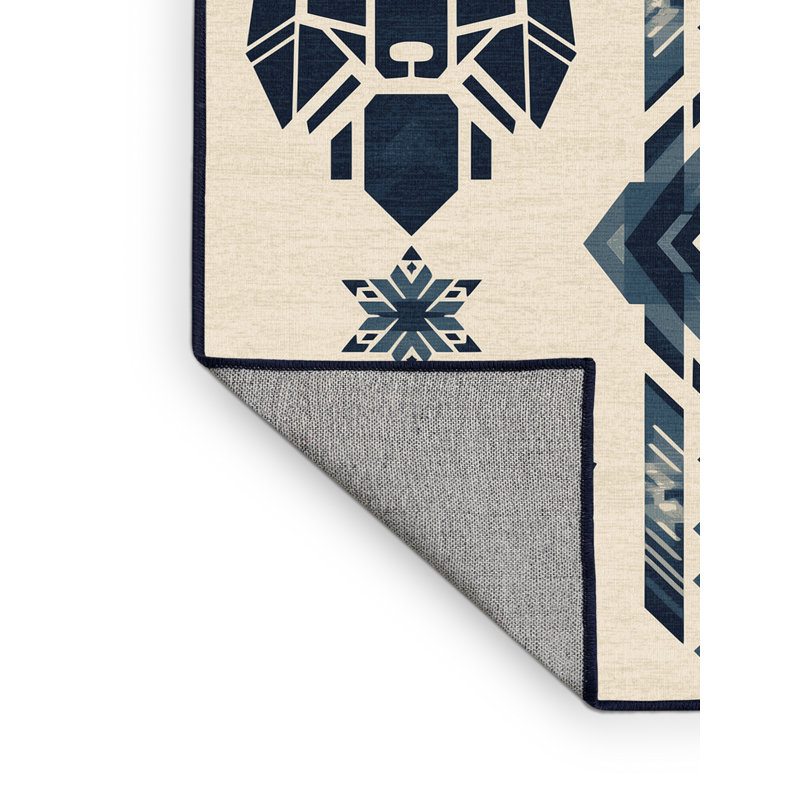 Tapis géométrique beige lavable à la machine d'inspiration mondiale Northville, 4 x 2