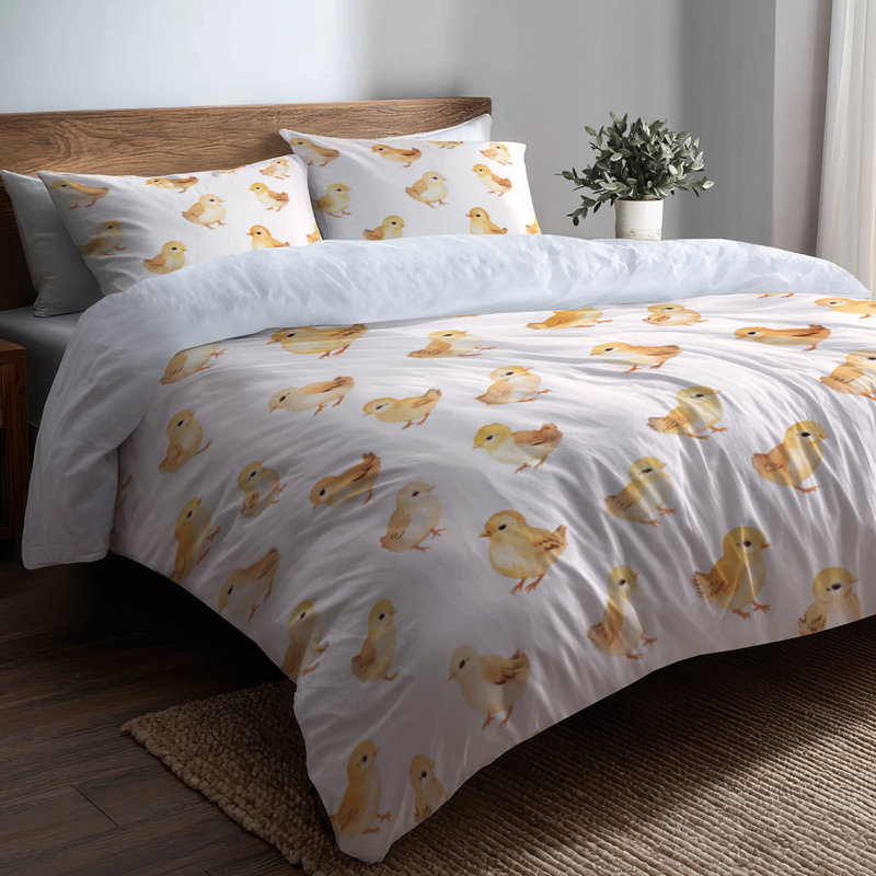 Ensemble de literie pour animaux de ferme pour enfants, ensemble de housse de couette 3 pièces, Lit simple