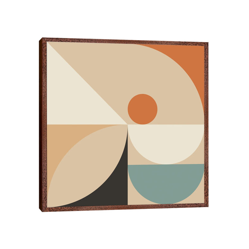 Mid Century VIIIB - Print on Canvas, Brown Framed, 45.72 cm H x 45.72 cm W