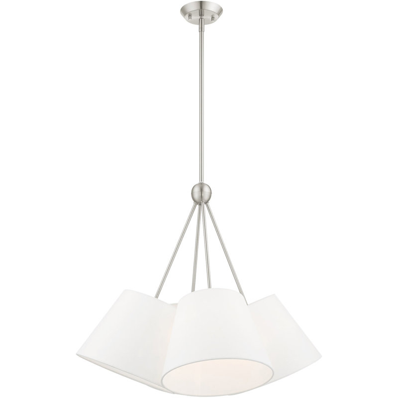 Lustre Cassandre, Nickel brossé, Blanc cassé