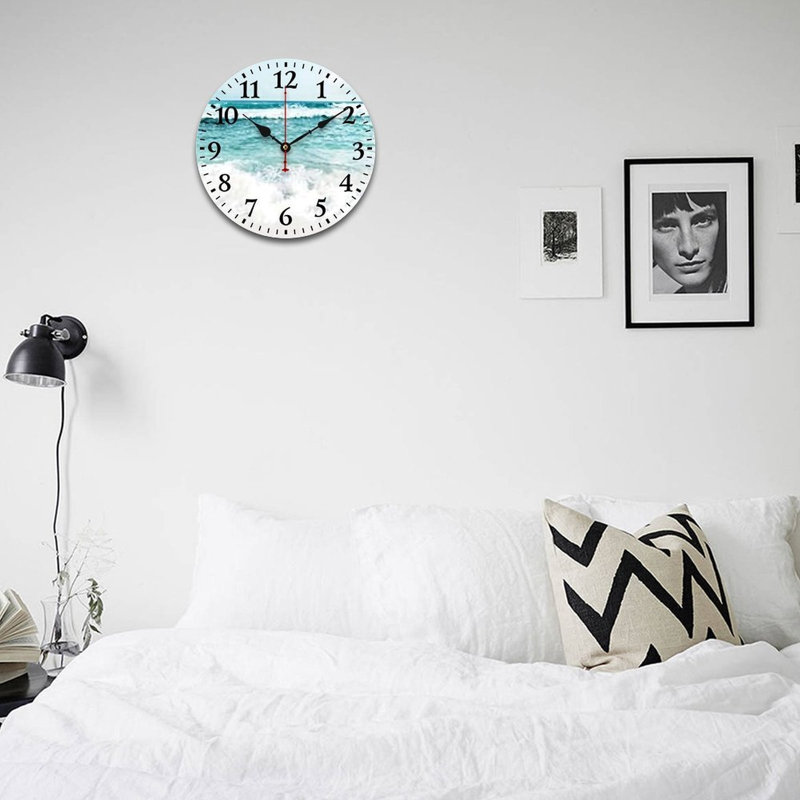 Horloge murale turquoise 12 "x 12" pour patio